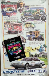 lot 161 image: Interstate Batteries Great America Race Lot - Includes 1990 Poster, Yearbook and Pin