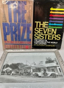 lot 176 image: Framed Picture of SOCONY Station, 2 Hardcover Books,1971 & 1972 Newspaper Clippings