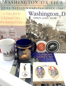 lot 195 image: WASHINGTON DC Lot Includes Washington Monument Poster, US Mint Coin w Seal of President & MORE