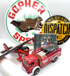 lot 268 image: Man Cave Lot Includes Die Cast Clarks Super Gas Plane, Die Cast White Super Power Truck & More