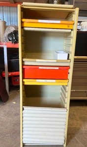 lot 19 image: Herman Miller Milcare&nbspStorage Supply Drawer Cabinet With Roll Up Accordion Door Closure - In Good Condition