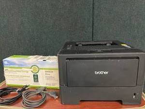 lot 25 image: NEW Staples Sustainable Earth Remanufactured Toner Cartridge and Brother Standard Electrophotographic High-Speed Laser Printer -Printer Tested As Working 