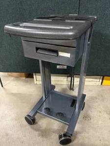 lot 50 image: Rolling Black Utility Cart With Drawer
