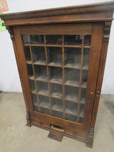 lot 1 image: Barbers Antique Shaving Mug Cabinet