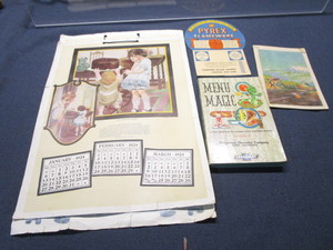 lot 35 image: Calendar & Cookbook 1924, Chev Promo 1956