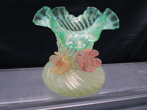 lot 76 image: Opalescent Ribbon Twist Vase