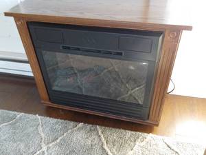Electric Fireplace with Heat - on w...