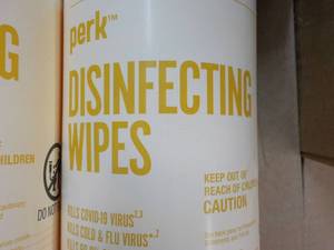 5 x 75 ct Perk Disinfecting Wipes...