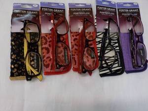 5 pair Reading Glasses 1.00 with ca...