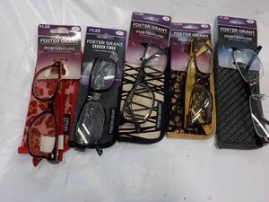5 pair Reading Glasses 1.25 with ca...