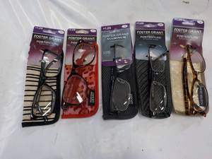 5 pair Reading Glasses 1.25 with ca...