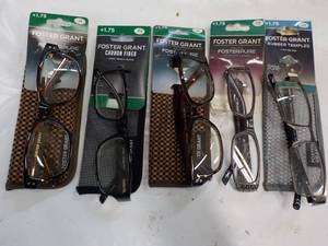 5 pair Reading Glasses 1.75 with ca...