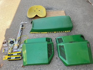 John Deere 112 Hood, Fenders, Seat, New Electrical Motor Parts Etc
