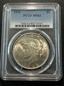 1923 Peace Dollar PCGS MS63
