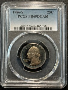 1986-S Washington Quarter Proof PCGS PR69 Deep Cameo