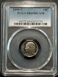 1990-S Roosevelt Dime Proof PCGS PR69 Deep Cameo