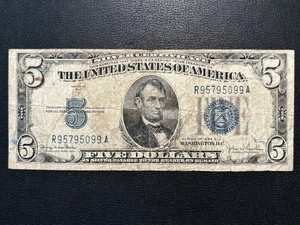 1934 D Blue Seal $5 Dollar Silver Certificate