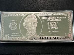 4 Ounce .999 Fine Silver 2005 $5 Dollar Bar