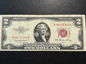 1953 Red Seal $2 Dollar Bill