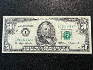 1963 A Green Seal $50 Dollar Federal Reserve Note