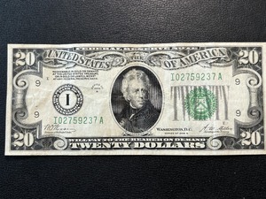 1928 B Green Seal $20 Federal Reserve Note
