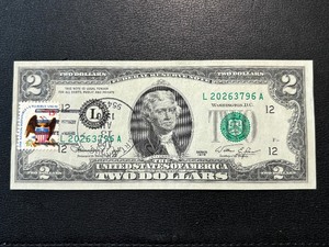 1976 $2 Dollar Bill Fort Bragg Postmark