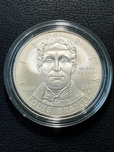 2009-P Louis Braille Silver Dollar