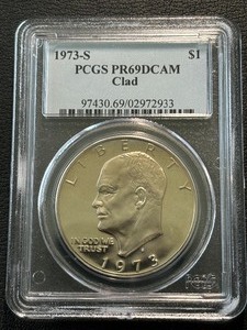 1973-S Eisenhower Dollar Clad Proof PCGS PR69 Deep Cameo