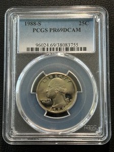 1988-S Washington Quarter Proof PCGS PR69 Deep Cameo