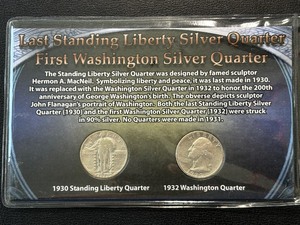 1930 Standing Liberty and 1932 Washington Quarters