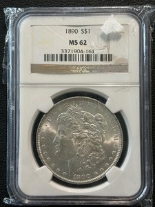 1890 Morgan Dollar NGC MS62