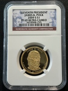2009-S James Polk Dollar Proof NGC PF69 Ultra Cameo