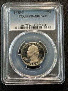 1985-S Washington Quarter Proof PCGS PR69 Deep Cameo