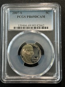 2007-S Jefferson Nickel Proof PCGS PR69 Deep Cameo