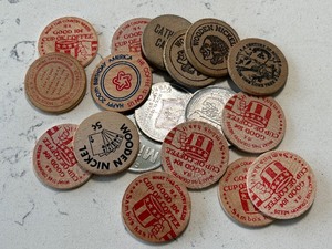 Wooden Nickels, Aluminum Tokens