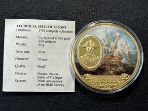 Battle of Trafalgar Jumbo Gold Layered Medallion
