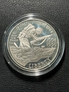 1991-95-W World War II D-Day Silver Dollar Proof