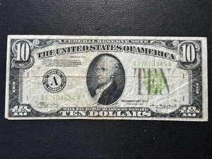 1934 Green Seal $10 Dollar Federal Reserve Note