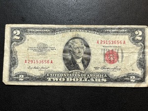1953 Red Seal $2 Dollar Bill