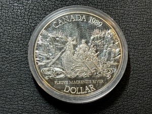 1989 Canada Silver Dollar Fleuve Mackenzie River