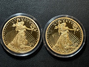 (2) Replica St. Gaudens $20 Coins