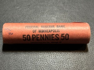 Unopened Roll of Cents 1960-D on Ends