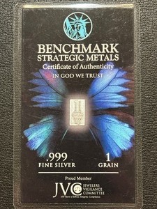 1 Grain .999 Fine Silver Bar