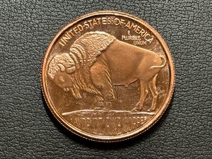 1 Ounce .999 Fine Copper Round Buffalo
