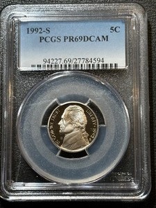 1992-S Jefferson Nickel Proof PCGS PR69 Deep Cameo
