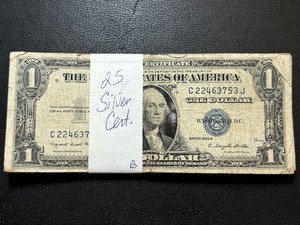 25 $1 Dollar Silver Certificates