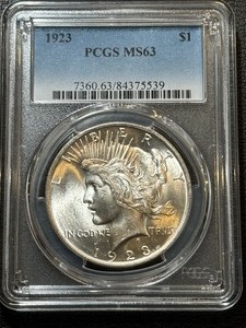 1923 Peace Dollar PCGS MS63