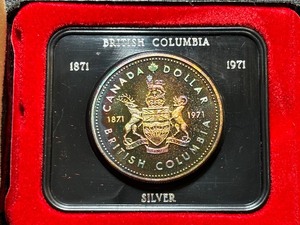 1971 Canada Silver Dollar British Columbia Toned
