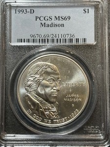 1993-D Madison Silver Dollar PCGS MS69