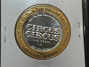 .999 Fine Silver Circus Circus $10 Dollar Gaming Token